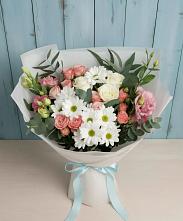 Букет цветов из:  Розы, Лизиантусы и Хризантемы #REPLACE_PRED# Чепелево