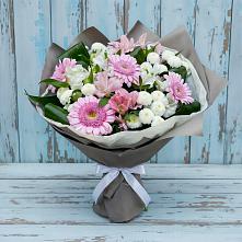 Букет цветов из:  Герберы, Альстромерии и Хризантемы #REPLACE_PRED# Чепелево