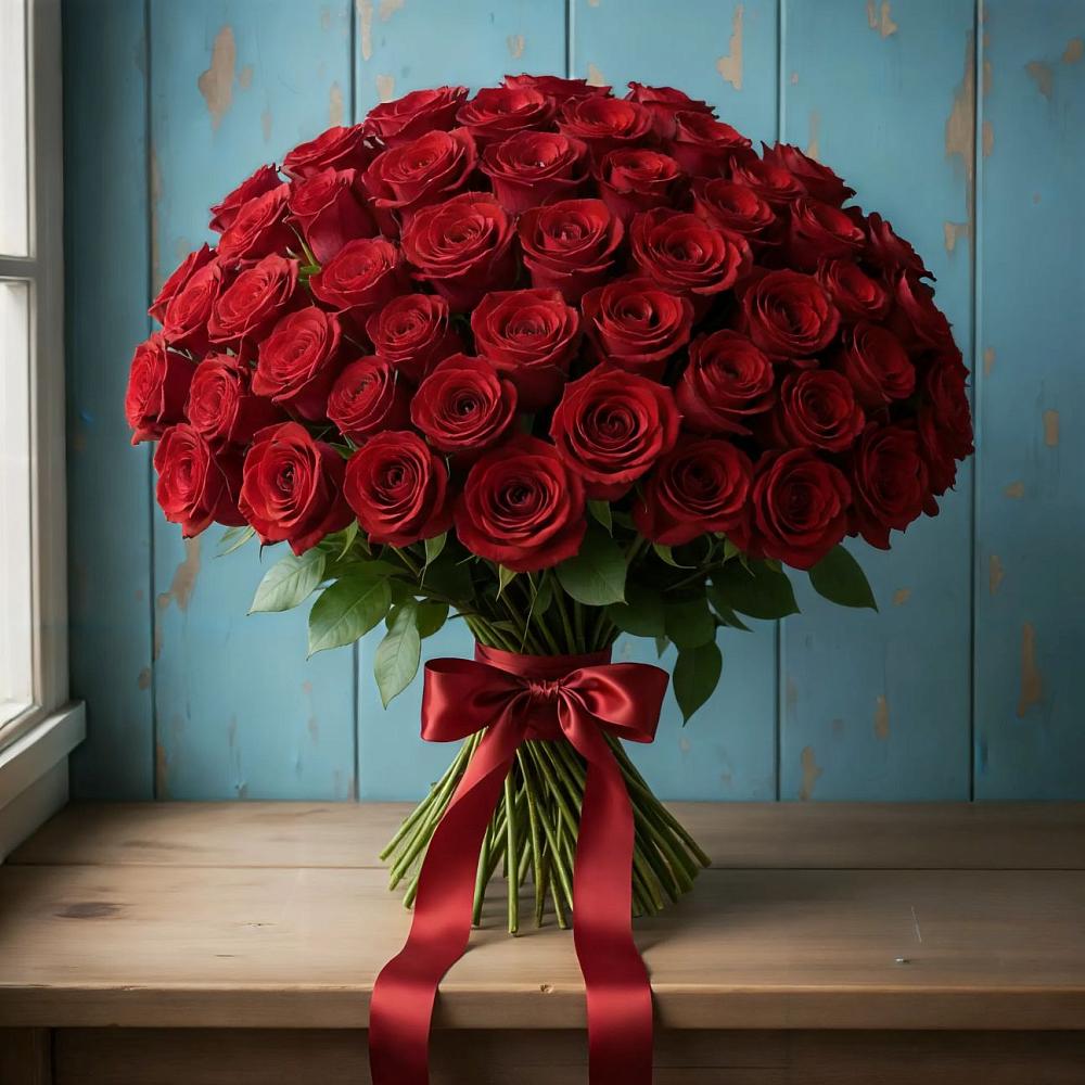 Букет Красные розы Блэк Меджик в Чепелево