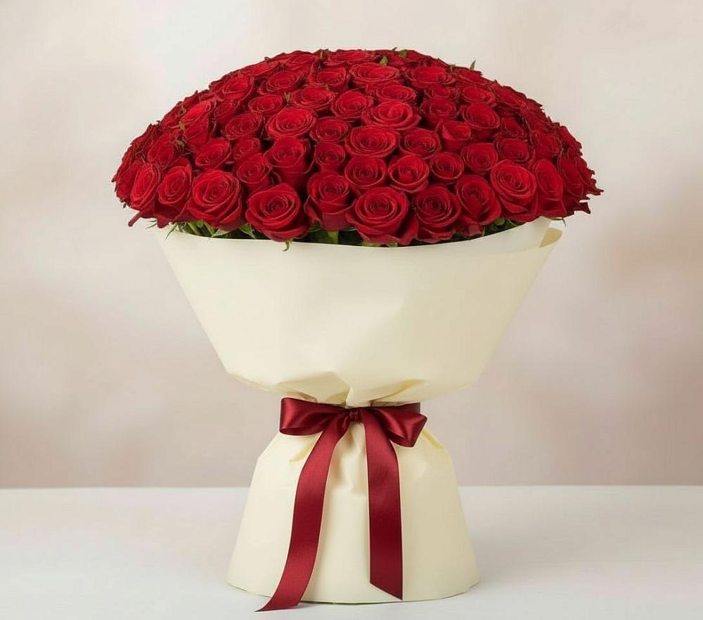 Букет 101 Красная роза Милано в Чепелево