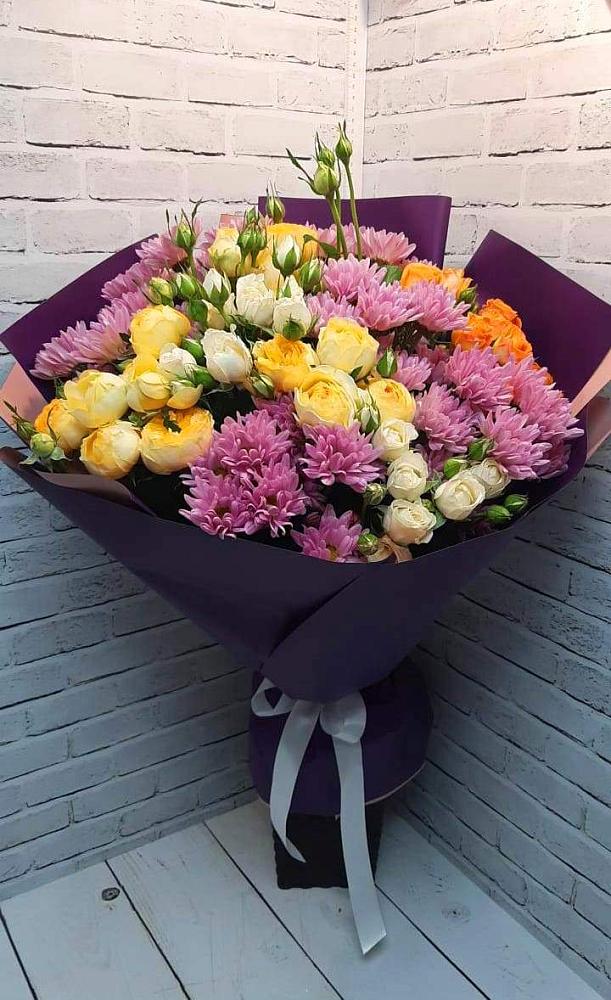 Букет цветов из: Хризантемы и Розы в Чепелево