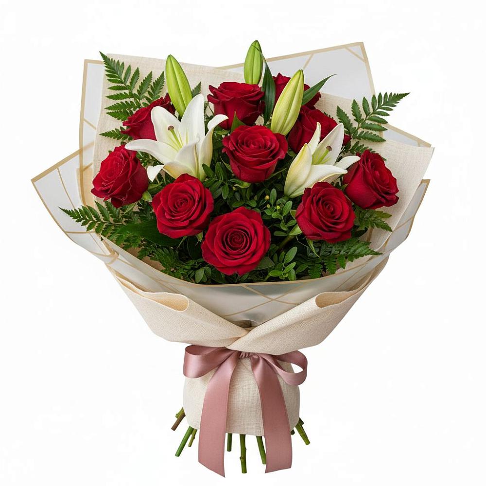 Букет цветов из: Лилии и Розы в Чепелево