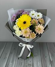 Букет цветов из:  Розы, Герберы и Хризантемы #REPLACE_PRED# Чепелево