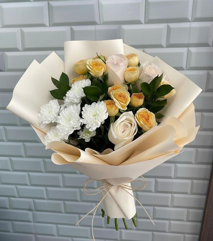 Букет цветов из: Розы и Хризантемы в Чепелево