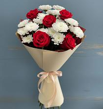 Букет цветов из:  Розы и Хризантемы в Чепелево