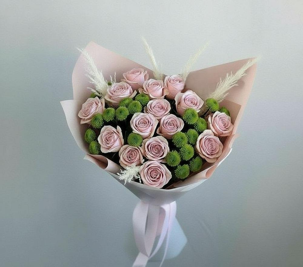 Букет цветов из: Розы и Хризантемы в Чепелево