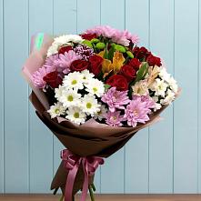 Букет цветов из:  Розы, Хризантемы и Альстромерии в Чепелево