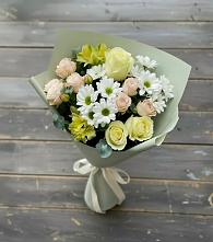 Букет цветов из:  Альстромерии, Розы и Хризантемы в Чепелево