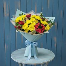 Букет цветов из:  Альстромерии и Хризантемы #REPLACE_PRED# Чепелево