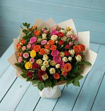 Букет Микс из разноцветных кустовых роз #REPLACE_PRED# Чепелево
